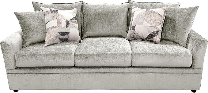New Classic Furniture Sylvie Polyester Upholstered Sofa in Light Gray