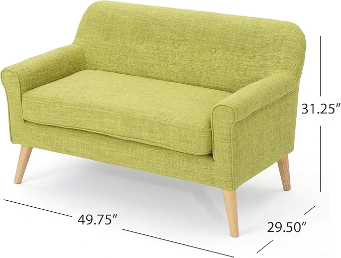 Christopher Knight Home Mariah Mid-Century Modern Loveseat Muted Green