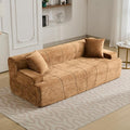 82.7 Modern Velvet Boneless Couch Ultra Comfy 3-Seater Sofa for Living Room Bedroom Home Office No Assembly Required (Brown)