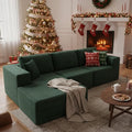 104 Modular Sectional Sofa with L-Shape Chaise Modern Upholstered Cloud Couches for Living Room Bedroom No Assembly Required Green