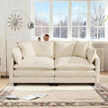 Sofa Couch for Living RoomModern Modular Sectional Sofa 2-Seat 78 Chenille Removable Memory Foam Sofa with 2 Throw Pillows2 Lumbar Pillowsfor Bedroom ApartmentBeige