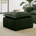 Green Corduroy Pouf for Modular Sectional Sofa Matching Accessory for Living Room Bedroom and Apartment
