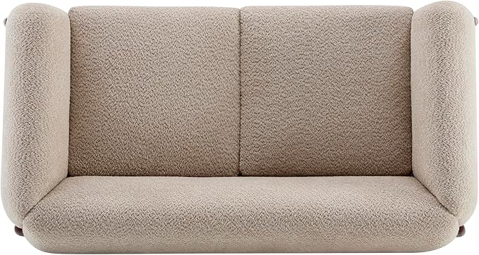 Christopher Knight Home Alma 63 Boucle Loveseat with Wood Legs 2 Seater Sofa Couches for Living Room Upholstered Couch Chair Soft Seating Lounge Sofa Chair Cozy Loveseat with Armrest Almond