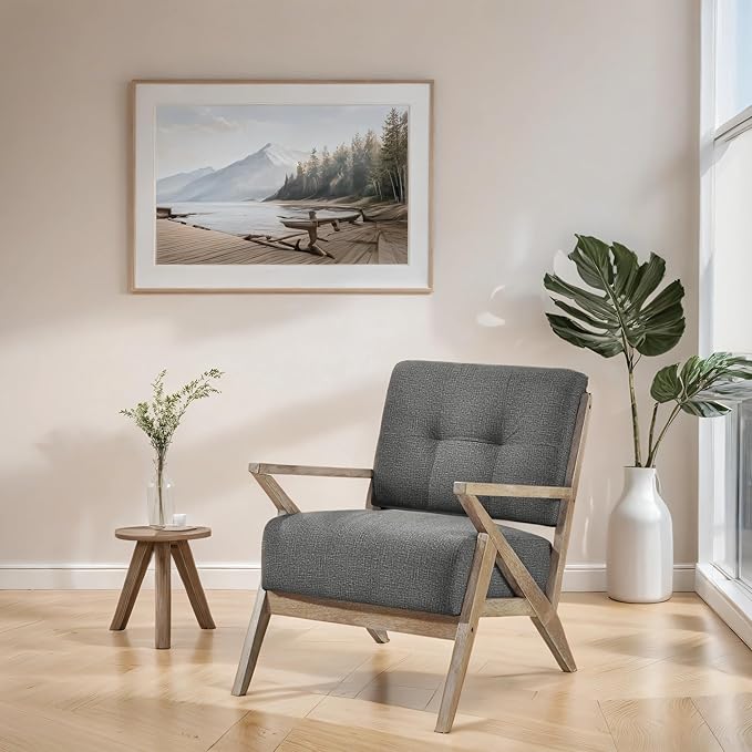 Lexicon Lhasa Fabric Accent Chair Dark Gray