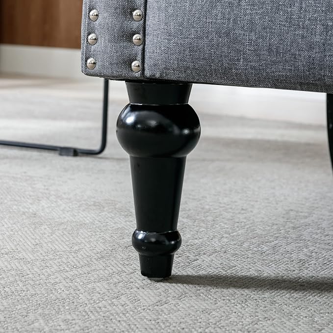 Upholstered Accent ChairsMid Century Armchair Sofa ChairsComfy Living Room ChairButton Tufted Reading Chair for Living Room BedroomStudy (2 Dark Grey)