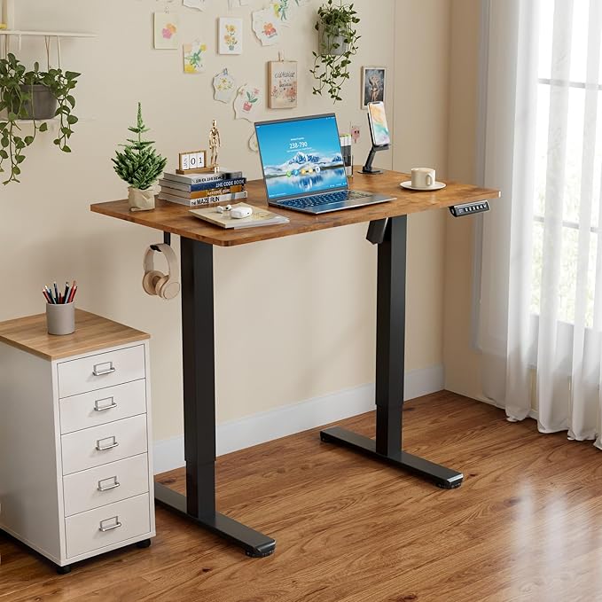 Homall Electric Standing Desk Height Adjustable Stand up Desk with Headphone Hook and USB Port Home Office Computer Desks with Splice Board