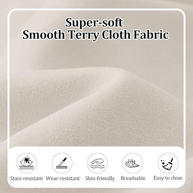 130'' Curved Modular Sectional Long Sofa Modern Cloud Boneless Deep Seat Couch Plush Terry Cloth Compressed Upholstered Lounge Sofa for Living Room No Assembly Required Beige 3 Pillows
