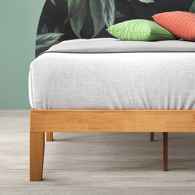 ZINUS Moiz Wood Platform Bed Frame / Wood Slat Support / No Box Spring Needed / Easy Assembly Natural Queen