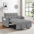 Sleeper Sofa Bed55 Inch Convertible 3-in-1 Pull Out Bed with Side Pockets Velvet Fabric Loveseat Sleeper Sofa with Adjustable Backrest for Living RoomBedroomApartment and Small Space(Grey)
