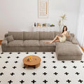Cloud Sectional Couch136 Inch Modular Sectional Sofa with Deep Seat Modern Corduroy Boneless Couches with L-Shape Chaise for Living Room Bedroom No Assembly Required (Camel Right Facing Chaise)