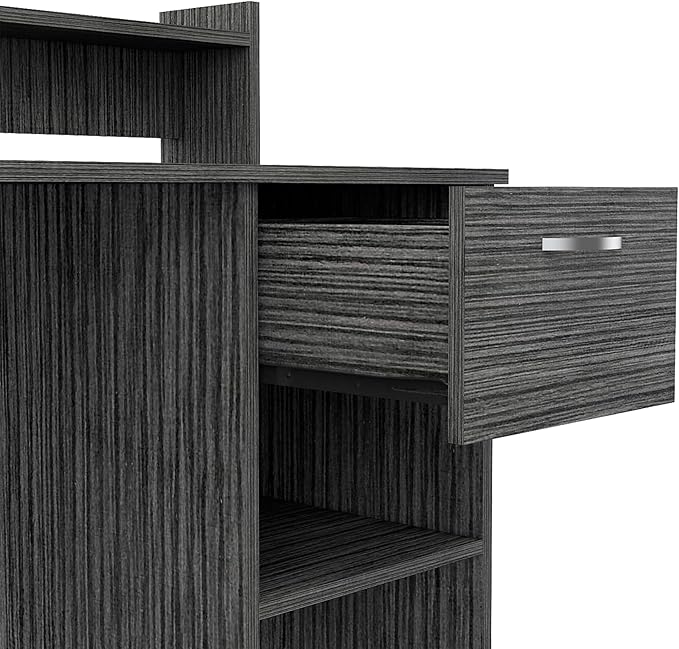 Computer Desk Office Writing Work Study Table with 2 Storage Shelves and Drawer for Study and Home Office