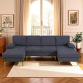 99.5 Modular Sectional Sofa U Shaped Sectional Comfy Couch for Living Room Convertible Modular Sofa Couch with Two Chaises High Supportive &amp Soft Sponge Deep Grey