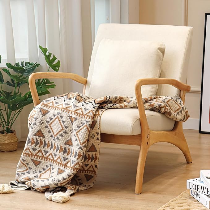 ELUCHANG Accent Chair with Lumbar PillowMid-Century Modern Armchair Linen Fabric Comfy Reading Lounge Side Chair for Living Room Bedroom ApartmentEasy Assembly(Beige)