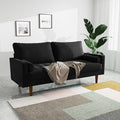 Loveseat Sofa70 Inch Velvet Couch for Living RoomSmall Couch Spring CushionsEasy Assembly Sofa Couches with Throw Pillow for Small Spaces (Black)