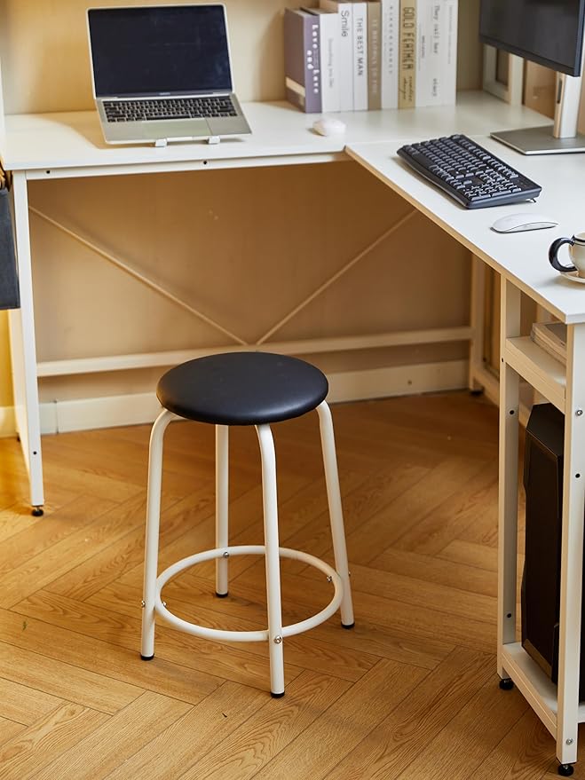 94.5 Inch Home Office Desk L Shape Gaming Desk with Storage Shelves and Stool