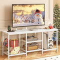 YGEOMER Entertainment Center for 55 inch TVs TV Stand with Power Outlet and Open Storage Shelves TV Media Console Table for Living Room and Bedroom White
