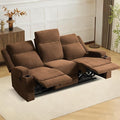 3-Seater Manual Reclining Sofa with Cup Holders Large Chenille Fabric Recliner Couch with Wide Seats Spill-Resistant &amp Easy Assembly Double Side Reclining Chairs for Living Room RV