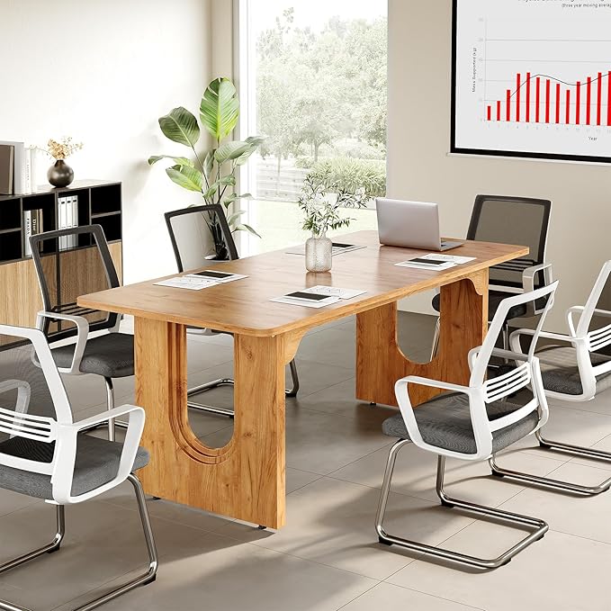LITTLE TREE 70.8-Inch Home Office Desk White Computer Desk with Storage Study Writing Work Desk for Home Office Spacious Modern Simple Desk Brown