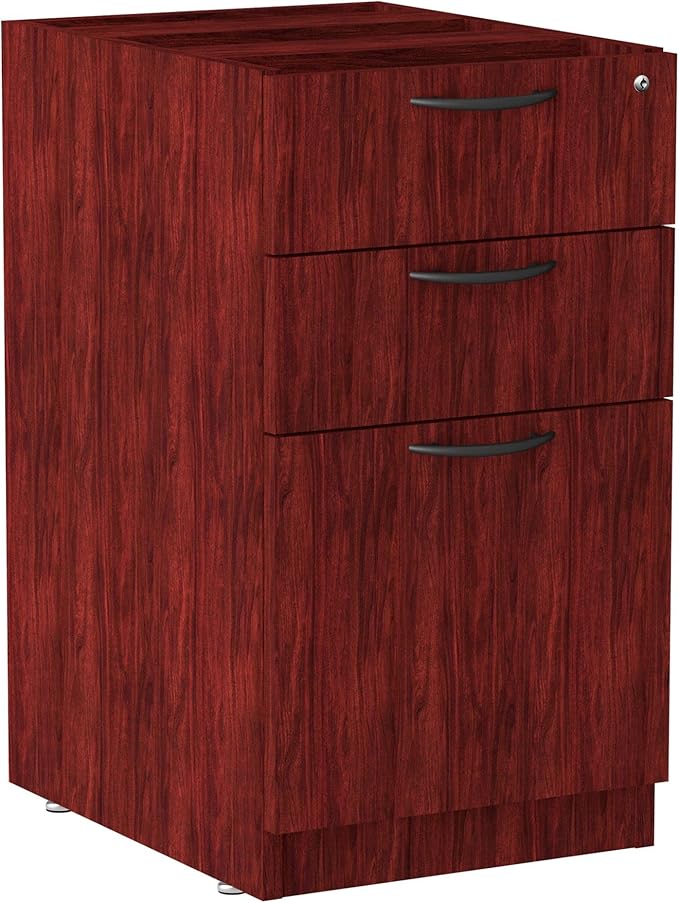 Alera Valencia Series 16 by 22 by 28-Inch 2 Box and 1 File Drawer Full Pedestal Mahogany