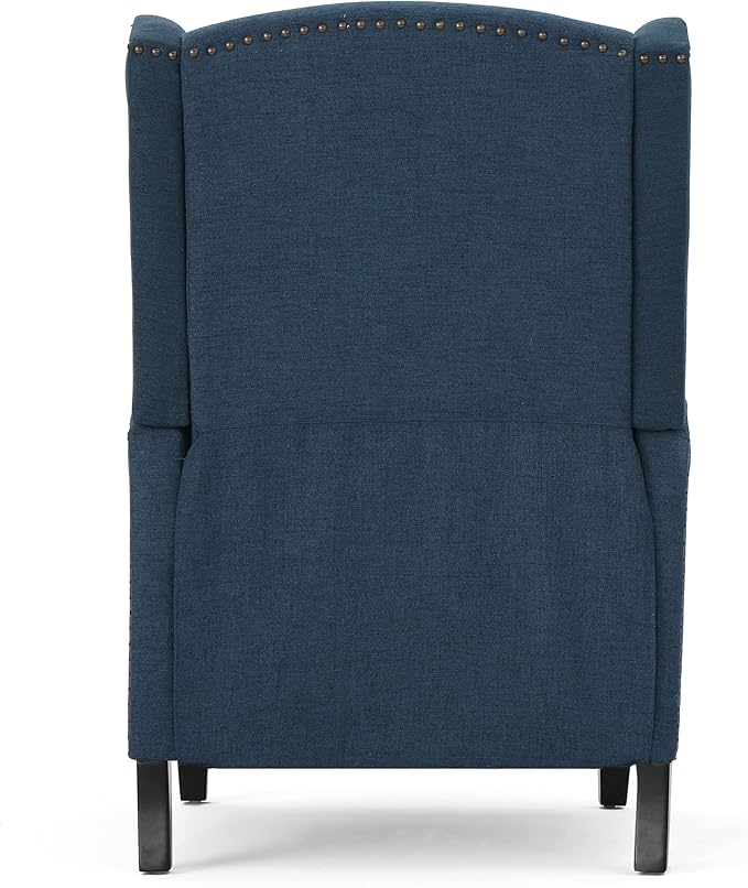 GDFStudio Christopher Knight Home Wescott Traditional Fabric Recliner Navy Blue