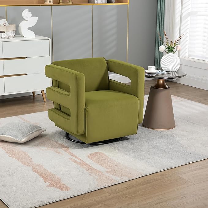 House Hold Upholstered Tufted Living Room Chair Textured Velvet Fabric Accent Chair with Metal Stand