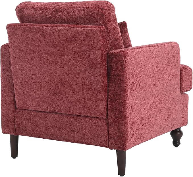 KEIKI Mid Century Modern Accent Chair for Living Room Single Sofa Armchairs with Studded Solid Wood Frame for Bedroom Reading