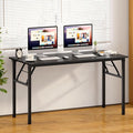 SDHYL Folding Desk 60inch No Assembly Folding Desks for Small Spaces Sturdy Computer Desk Functional Home Office Desks Study Writing Desk Office Table Workstation for Home Office Black