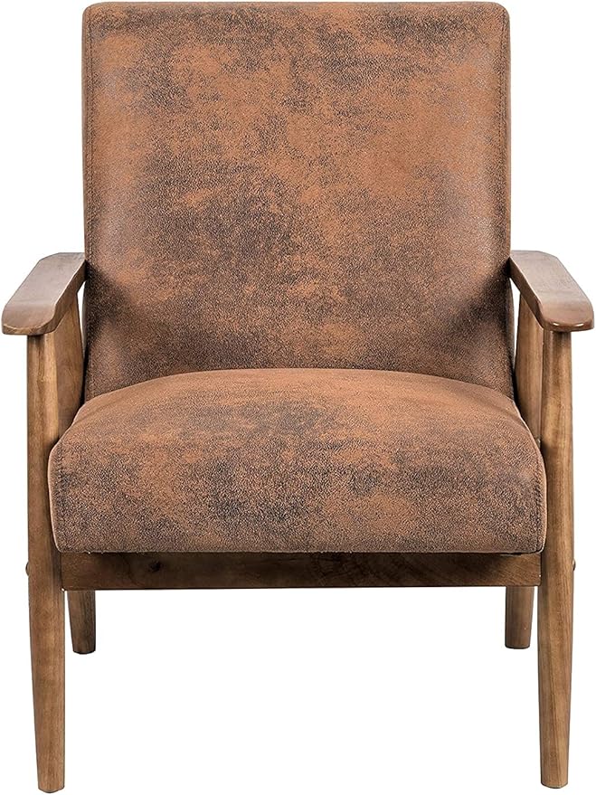 Barlow Modern Vintage Open-Framed Arm Living Room Chair 30.5 Rugged Brown