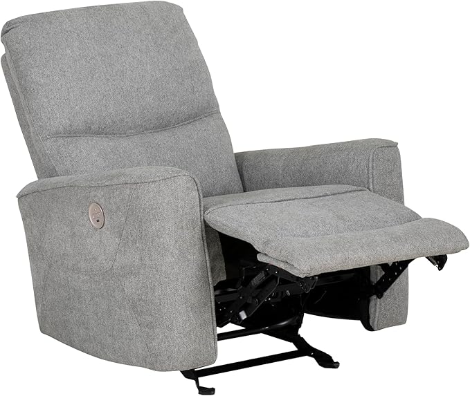 Powell Kylee Grey Upholstered Power Reclining Chair with Charging Port