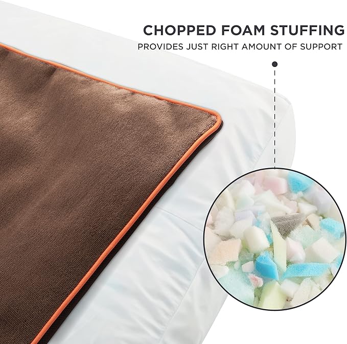 Bedsure Washable Dog Bed Medium Size Dog - 3 Inch Thicken Up to 45lbs Pet Mat Pillows with Removable Washable Cover Brown