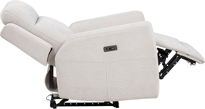 Coaster Home Furnishings - Kennett - Chenille Upholstered Power Recliner Chair with Push-Button Mechanism Built-in Ports Padded Headrest - Living Room - Ivory - 610153P
