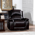 Naomi Home Katie Oversized Espresso Faux Leather Chaise Lounge Luxurious Comfort for Home Theater &amp Lazy-Boy Enthusiasts Plush Cushioning Ergonomic Recline Easy Assembly