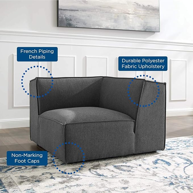 Modway EEI-3871-CHA Restore Sectional Sofa Corner Chair Charcoal