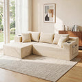 Bashaw 108 Modular Sectional Sofa Couches with Chaise L-Shape Boneless Couch Deep Seat Upholstered Boneless Sectional Couch for Living Room (Beige 108 Left Facing Chaise) | Sectional Boneless L-