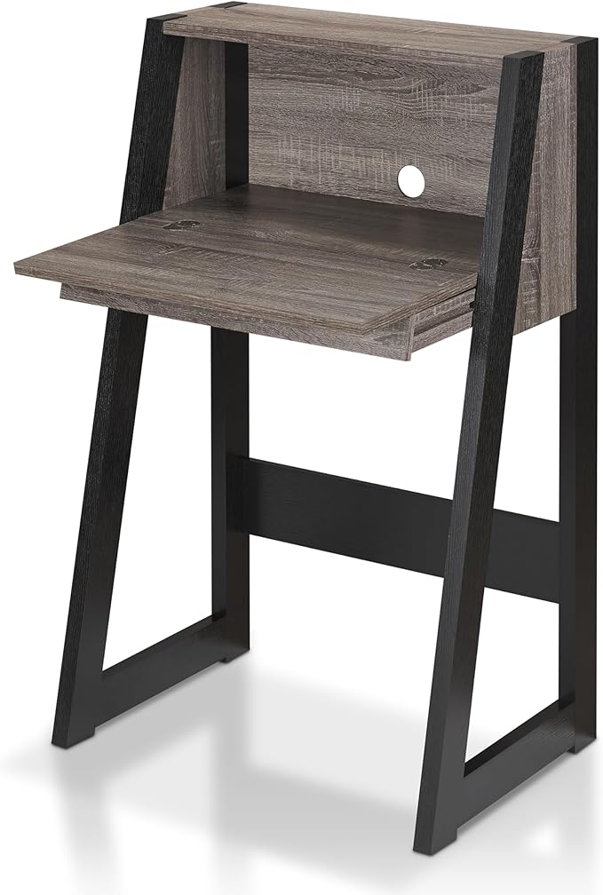 Furniture of America Thelos Drop-Down Surface Cabinet Storage Computer Desk Modern Simple Style Desk for Home Office Study Student Writing Desk