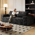 Boneless Sofa Compressed Sofa Couch in a Box Deep Seat Couch for Living Room Bedroom Conference Room Apartment Backrest Pillow No Assembly (Black 63)
