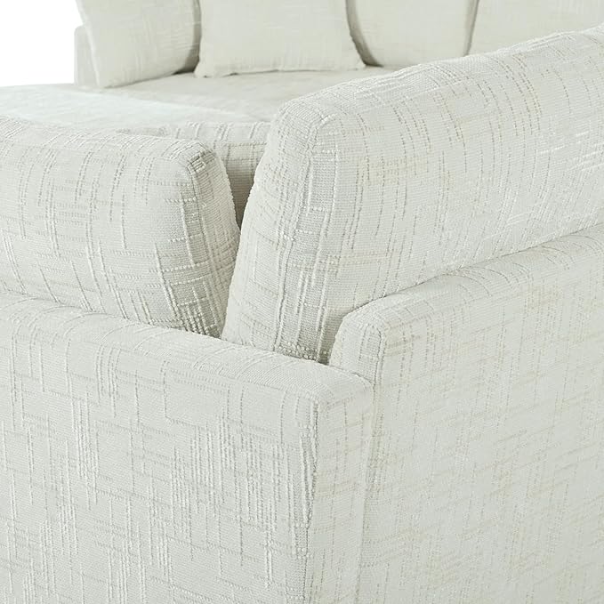 Modern Large Modular Sectional Couch U-Shape Sectional Sofa with Removable Ottoman Polyester Sofa 6-Seater Couch with Solid Wood Legs for Living Room (Beige-29J)