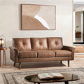 71.6 Sofa Couches for Living Room with Deep Seat 3 Seats Modern Couch for Bedroom Comfy Mid Century Modern Loveseat Sofa Couch Brown
