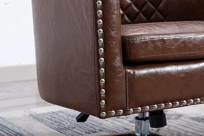 wivel Barrel Chair Living Room Chair with Nailheads and Metal Base
