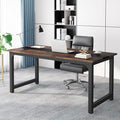 Tribesigns 70.8”Executive Desk Large Office Computer Desk with Thicken Frame Modern Simple Workstation Business Furniture for Home Office Vintage Brown/Black