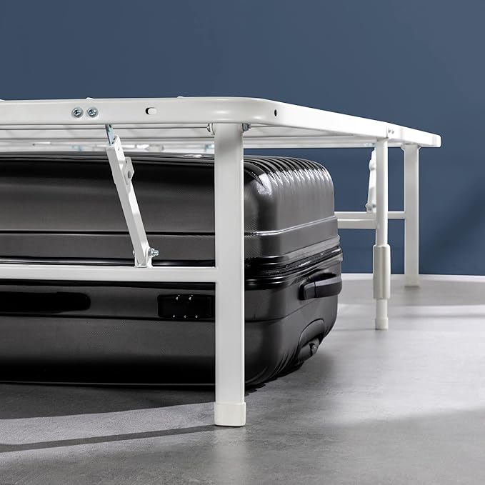 Zinus SmartBase Tool-Free Assembly Mattress Foundation 14 Inch Metal Platform Bed Frame No Box Spring Needed Sturdy Steel Frame Underbed Storage White King