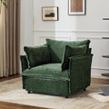 VINGLI Green Accent Chair 34 Width Oversized Reading Chair Upholstered Armchair Soft Chenille Fabric Living Room Chairs Sofa for Adults Bedroom Home Office Play Room
