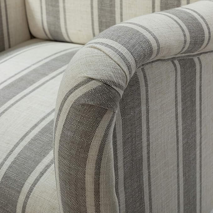 Upholstered Accent Chair with Arms and Wooden Legs Modern Comfy Armchair Reading Chair for Living Room Bedroom