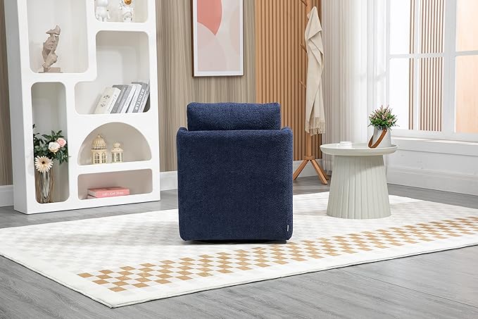 Swivel Barrel Chair Comfy Round Accent Sofa Chair for Living Room 360 Degree Swivel Barrel Club Chair Leisure Arm Chair for Nursery Hotel Bedroom Office Lounge