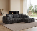 108 Cloud Sectional Couches for Living Room Boneless L-Shaped Sofa with Pillow 3 Seater Modular Sectional Sofa (Dark Grey)