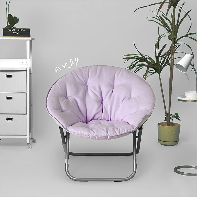 Urban Lifestyle Micromink Foldable Saucer Chair Lavender