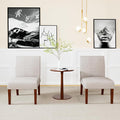 Coffee Table with 2 Fabric Accent ChairsCorner Side ChairVanity Chair for BedroomLounge RoomLiving Room Beige
