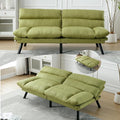 70Modern Linen Convertible Folding Futon Couch Sofa Bed Adjustable Pillow Top Arm Memory Foam Couch Double Loveseat Sofa for Compact Living SpaceDormGame StudioApartmentBedroom (Green)