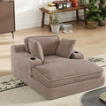 67 Chaise Lounge Chair Indoor Cozy Oversized Fluffy Sofa with Cup Holders &amp Throw Pillows Boneless Sleeper Cloud Couch for Living Room Movie Room and Apartments Camel