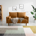 SILKIR Velvet Loveseat Sofa Love Seats Furniture for Small Spaces Mid-Century Modern Loveseats for Living Room Love Seat Couch 58 Inches Ginger